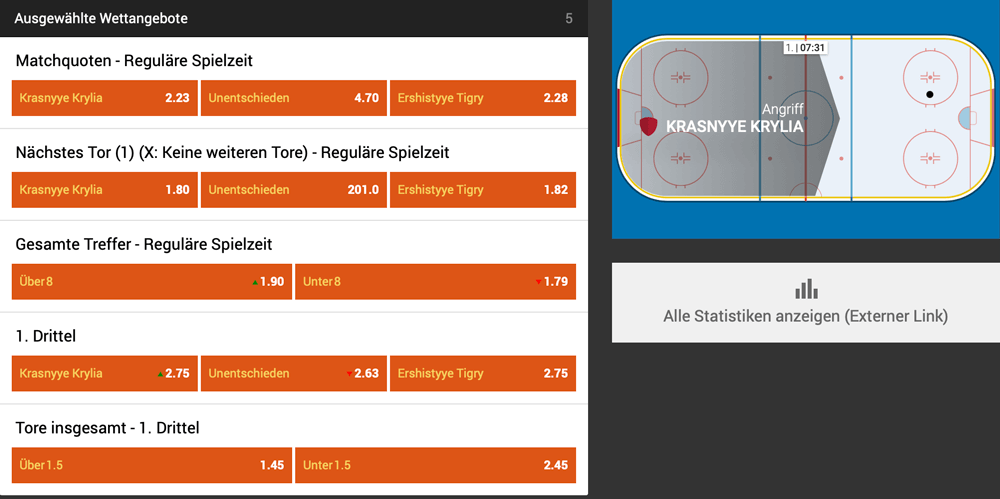 Eishockey livewetten 888sport