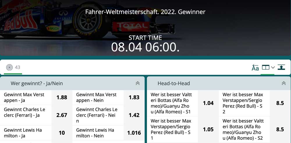 Formel1 langzeit 22bet