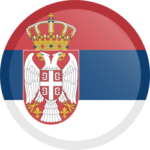 serbien flagge rund