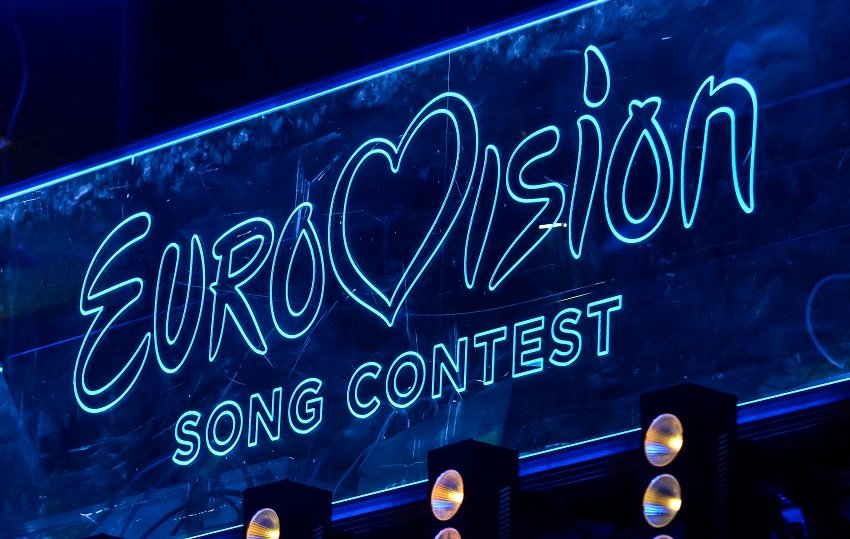 Kyiv,,Ukraine, ,February,08,,2020:,Scene,With,Logo,Eurovision